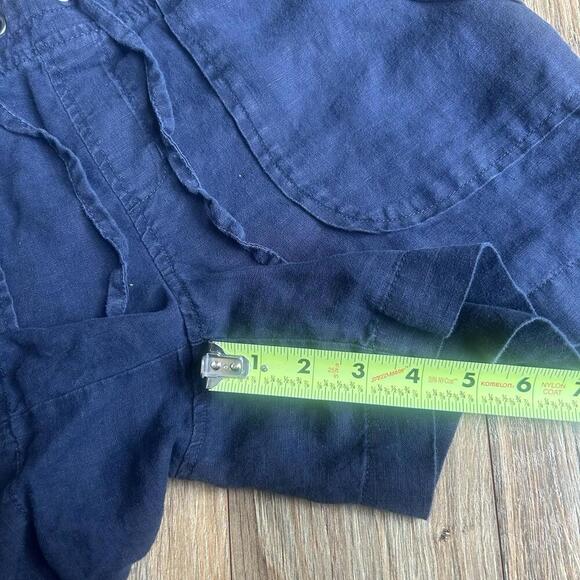 Athleta Shorts Womens Size 6 Navy 100% Linen Drawstring Waist Pockets - Picture 5 of 6